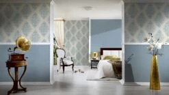 Tapete Vlies Struktur Meliert Blaugrau Livingwalls 30688-7 -livingwalls Tapeten Tapete Uni Struktur AS Creation blau 30688 7 169 1