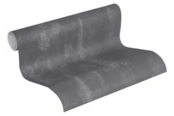 Tapete Vlies 37412-3 Einfarbig Meliert Dunkelgrau