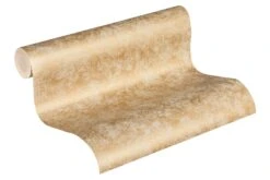 Tapete Vlies 37428-1 Meliert Einfarbig Gold Weiss