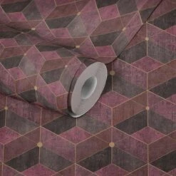 Tapete Vlies 3D-Effekt Grafisch Rot Schwarz Gold 38202-5