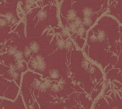 livingwalls Tapeten 26 Tapete Vlies Bäume Floral Rot Kupfer Metallic 37867-1
