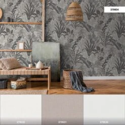 Tapete Vlies Blätter Floral Grau Weiß 37860-4 -livingwalls Tapeten Tapete Vlies Blaetter Floral grau weiss 37860 4 63206691 3