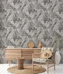 Tapete Vlies Blätter Floral Grau Weiß 37860-4 -livingwalls Tapeten Tapete Vlies Blaetter Floral grau weiss 37860 4 63206691 5