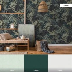 Tapete Vlies Blätter Floral Schwarz Grau Blau 37860-3 -livingwalls Tapeten Tapete Vlies Blaetter Floral schwarz grau blau 37860 3 63206690 1