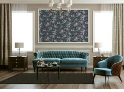 Tapete Vlies Blüten Blumen Floral Schwarz Blau 38095-3 -livingwalls Tapeten Tapete Vlies Blueten Blumen Floral schwarz blau 38095 3 63209835