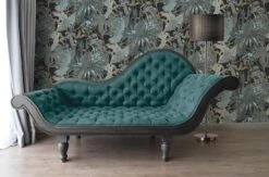 Tapete Vlies Dschungel Blätter Blau Grau 38522-2