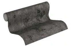 Tapete Vlies Einfarbig Mit Struktur Anthrazit 37425-6