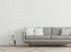 Tapete Vlies Ethno Weiß Hellblau Glitzer Livingwalls 35606-2 -livingwalls Tapeten Tapete Vlies Ethno weiss hellblau Glitzer living 4