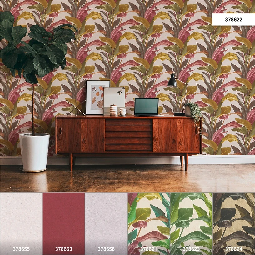 Tapete Vlies Floral Blätter braun rot weiß 37862-2 Tapete Vlies Floral Blätter Braun Rot Weiß 37862-2 -livingwalls Tapeten Tapete Vlies Floral Blaetter braun rot weiss 37862 2 63206697 1