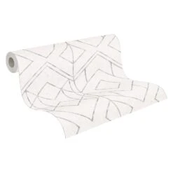 Tapete Vlies Grafik-Muster Hellgrau Metallic 37869-1 -livingwalls Tapeten Tapete Vlies Grafik Muster hellgrau Metallic 37869 1 63206728 4