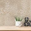 Tapete Vlies Kacheln Leopard Beige Creme Glanz 38523-1