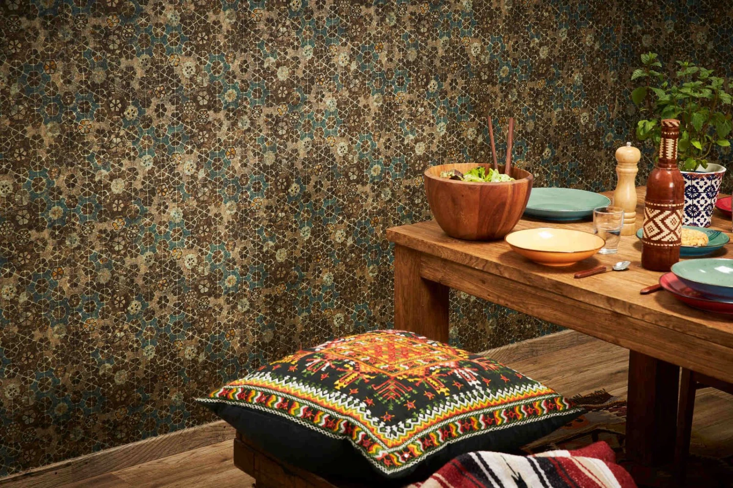 Tapete Vlies Kacheln Vintage türkis braun beige 37391-1 Tapete Vlies Kacheln Vintage Türkis Braun Beige 37391-1 -livingwalls Tapeten Tapete Vlies Kacheln Vintage tuerkis braun beige 37391 1 63202472 1