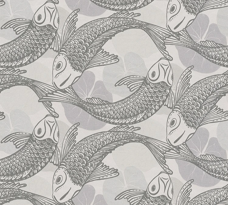 Tapete Vlies Koi Blätter grau silber Metallic 37859-1 Tapete Vlies Koi Blätter Grau Silber Metallic 37859-1 -livingwalls Tapeten Tapete Vlies Koi Blaetter grau silber Metallic 37859 1 63206683 2