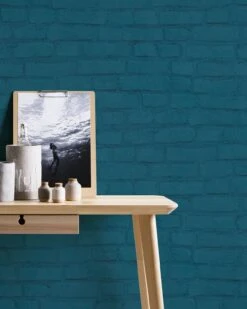 Tapete Vlies Neue Bude 37414-4 Steinmauer Blau -livingwalls Tapeten Tapete Vlies Neue Bude 37414 4 Steinmauer blau 63202695 2