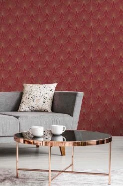 Tapete Vlies New Walls Retro Rot Gold Metallic 37427-4 -livingwalls Tapeten Tapete Vlies New Walls Retro rot gold Metallic 37427 4 63202545 6