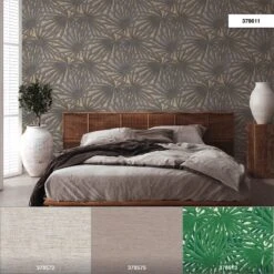 Tapete Vlies Palme Blätter Grau Gold Metallic 37861-1 -livingwalls Tapeten Tapete Vlies Palme Blaetter grau gold Metallic 37861 1 63206692 4