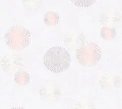 Tapete Vlies Pusteblume Weiß Rosa Glitzer Livingwalls 35607-2