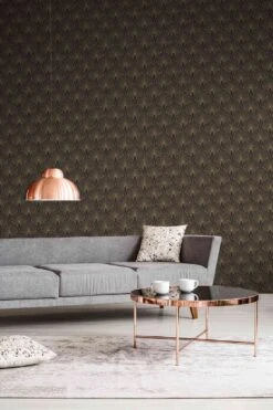 Tapete Vlies Retro Schwarz Gold Metallic 37427-3 -livingwalls Tapeten Tapete Vlies Retro schwarz gold Metallic 37427 3 63202544