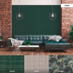 Tapete Vlies Textil Uni Dunkelgrün Livingwalls 37953-3 -livingwalls Tapeten Tapete Vlies Textil Uni dunkelgruen Livingwalls 37953 3 63206773 5