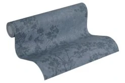 Tapete Vlies Zweige Mit Blüten Blau Creme 37397-4