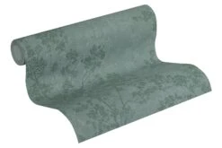 Tapete Vlies Zweige Mit Blüten Grün Creme 37397-3