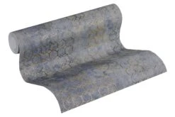Tapete Vlies Grafisch Muster Blaugrau Gold 37424-5