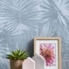 Vlies Tapete Palmenblatt Blau Hygge Livingwalls 36385-5