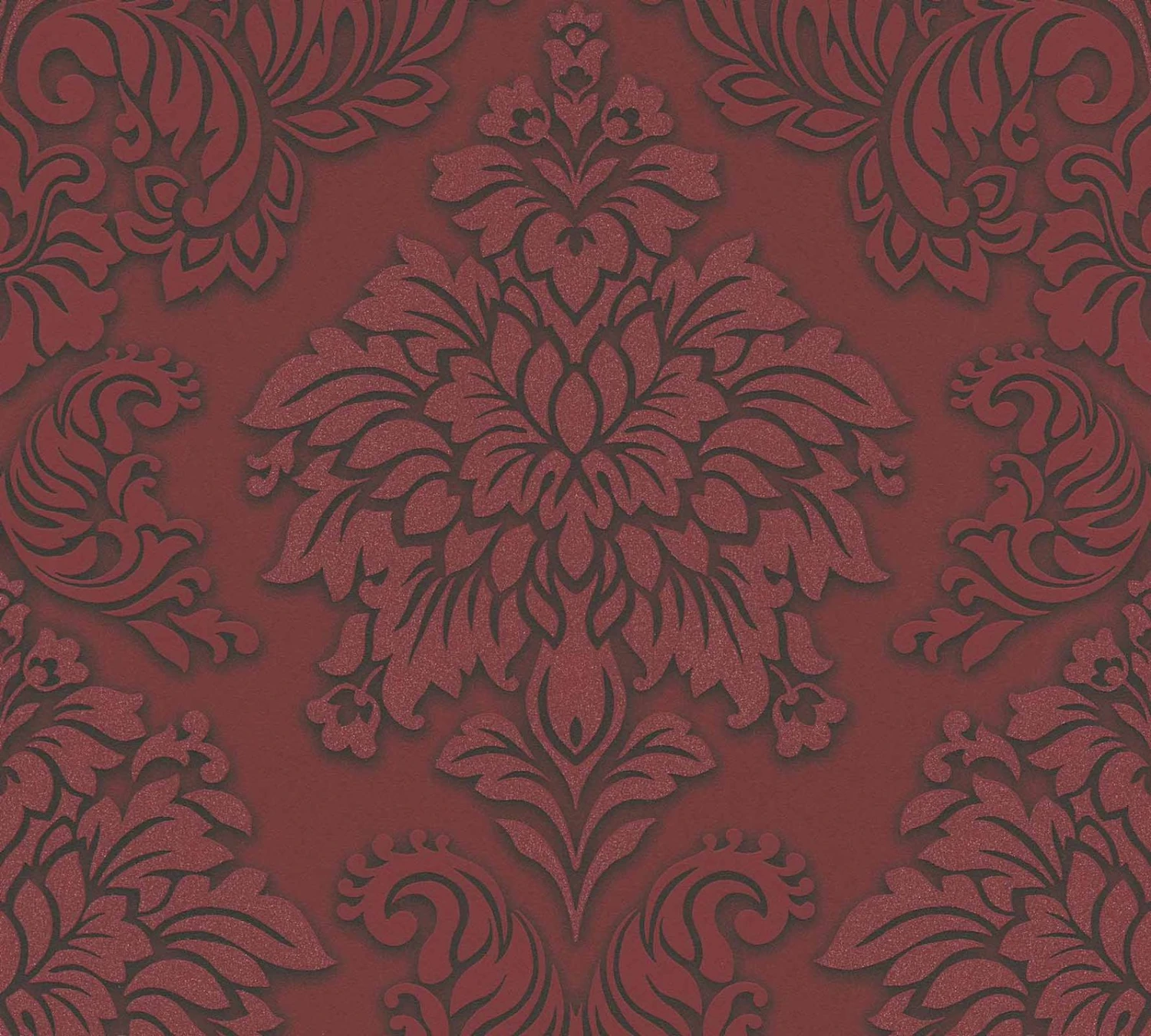 Vliestapete Barock Bordeaux Schwarz Glitzer 36898-3