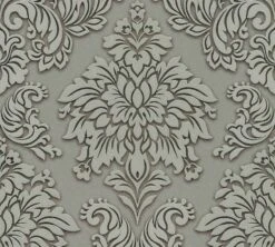 Vliestapete Barock Grüngrau Glitzer 36898-1