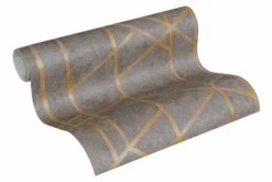 Vliestapete Beton Grafik Dunkelgrau Gold Glanz 36928-1 -livingwalls Tapeten Vliestapete Beton Grafik grau Glanz 36928 1 191366 2