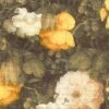 Vliestapete Blumen Vintage Dunkelgrün Gelb 36921-1
