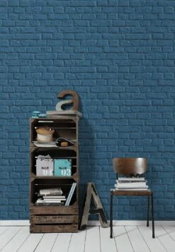 Vliestapete Steinmauer Blau 36912-3 -livingwalls Tapeten Vliestapete Stein Mauer blau 36912 3 191312